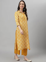 Thumbnail for Khushal K Bandhani Printed Shirt Collar Kurta with Palazzos - Distacart