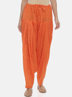 Thumbnail for Souchii Orange Woven Design Loose-Fit Patiala - Distacart