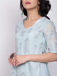 Thumbnail for Biba Women Blue Solid A-Line Kurta - Distacart