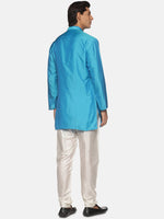 Thumbnail for Sethukrishna Men Turquoise Blue Kurta with Pyjamas - Distacart
