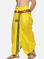 Thumbnail for Sethukrishna Men Yellow & Green Solid Readymade Dhoti Pant - Distacart