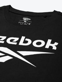 Thumbnail for Reebok Men Black & White Identity Big Logo Pure Cotton Slim Fit T-shirt - Distacart