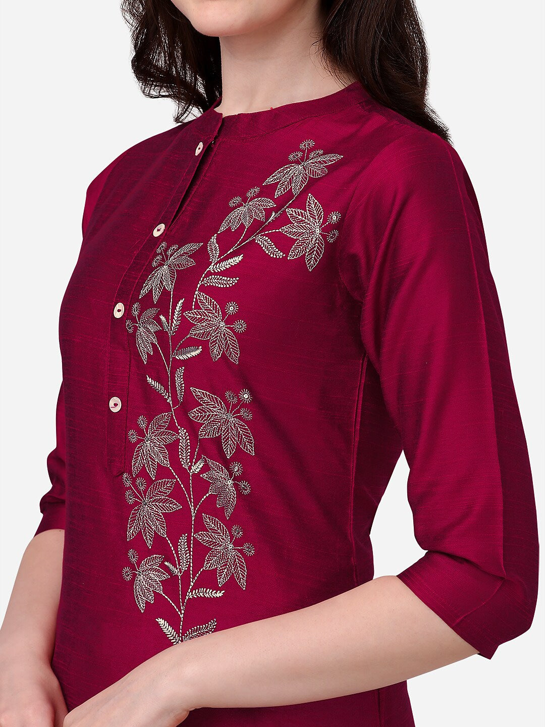 HERE&NOW Women Floral Embroidered Thread Work Floral Kurta - Distacart