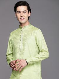 Thumbnail for Manyavar Men Green Kurta with Churidar - Distacart