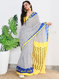 Thumbnail for Saree Mall Checked Pure Cotton Bagh Sarees - Distacart
