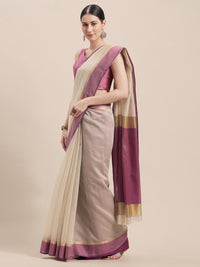 Thumbnail for Kalini Zari Pure Cotton Saree - Distacart