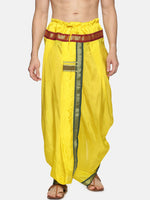 Thumbnail for Sethukrishna Men Yellow & Green Solid Readymade Dhoti Pant - Distacart