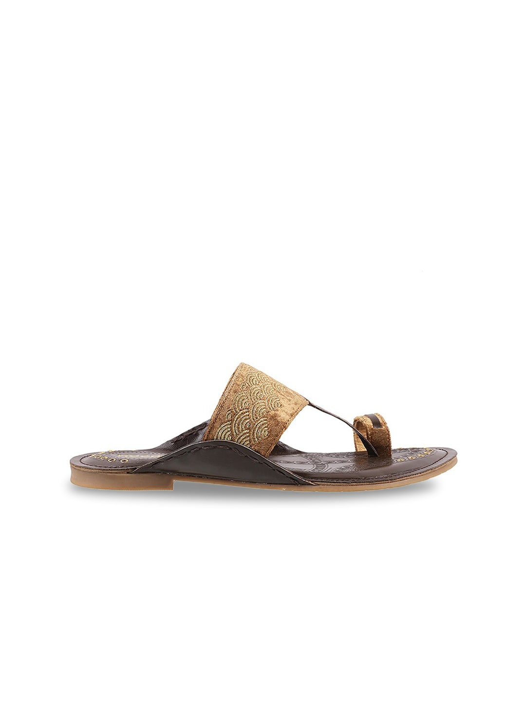 Mochi Men Brown Brown Embellished Comfort Sandals - Distacart