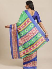 Thumbnail for Saree Mall Green & White Printed Saree - Distacart