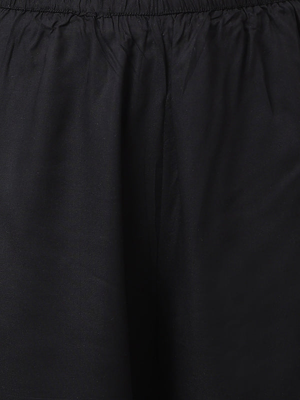 Khushal K Women Black Floral Printed Gotta Patti Kurta with Trousers & With Dupatta - Distacart