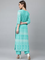 Thumbnail for Khushal K Women Ethnic Motifs Printed Kurta with Palazzos - Distacart