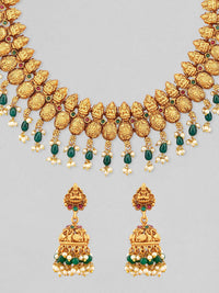 Thumbnail for Rubans 24k Gold-Plated & Green Pearl Beaded Jewellery Set - Distacart
