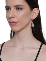 Thumbnail for Shoshaa Green Gold-Plated Handcrafted Classic Drop Earrings - Distacart