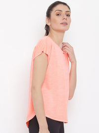 Thumbnail for MKH Women Orange Dri-FIT Sports T-shirt - Distacart