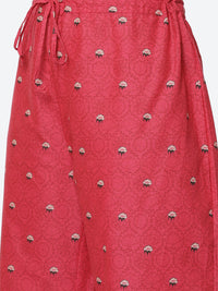 Thumbnail for Biba Women Red Ethnic Motifs Striped Kurta with Palazzos & With Dupatta - Distacart