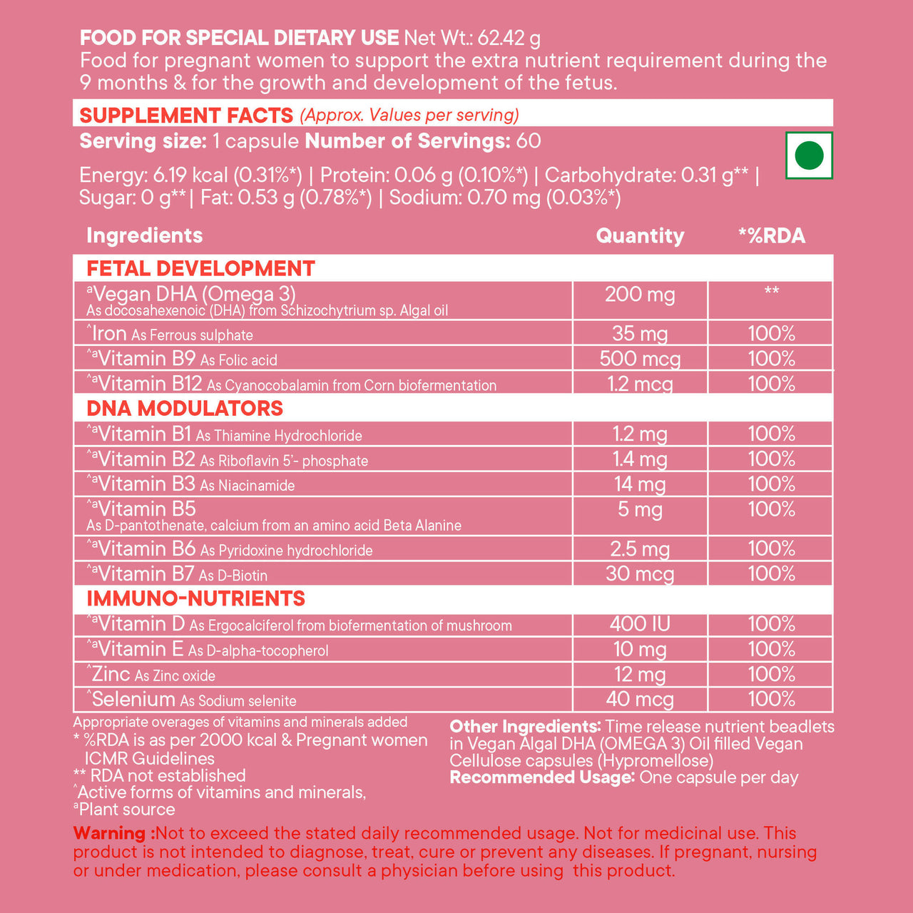 Wellbeing Nutrition Slow | Prenatal Capsules - Distacart