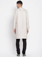 Thumbnail for Even Apparels Beige Rayon Men's Sherwani Kurta With Open Front - Distacart