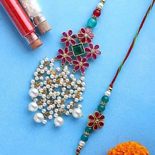 Soothing Floral Lumba Rakhi Set of 2