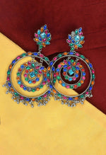 Thumbnail for Mominos Fashion Johar Kamal Women's Multi Colour Kundan Circles Earrings - Distacart