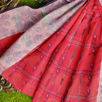 Thumbnail for Exclusive Collection 100% Pure Cotton Red Tant Saree With Hand Weaving Work - Distacart