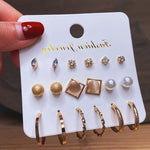 Thumbnail for Gold-Plated Alloy Set Of 6 Designer Earrings - The Pari - Distacart