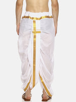 Thumbnail for Sethukrishna Men White Solid Readymade Dhoti - Distacart