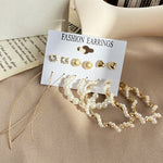 Thumbnail for Gold-Plated Alloy Set Of 6 Designer Earrings - The Pari - Distacart