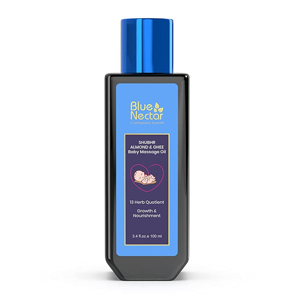Blue Nectar Shubhr Baby Massage Oil with Ghee Almond - Distacart