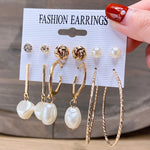 Thumbnail for Gold-Plated Alloy Set Of 6 Designer Earrings - The Pari - Distacart