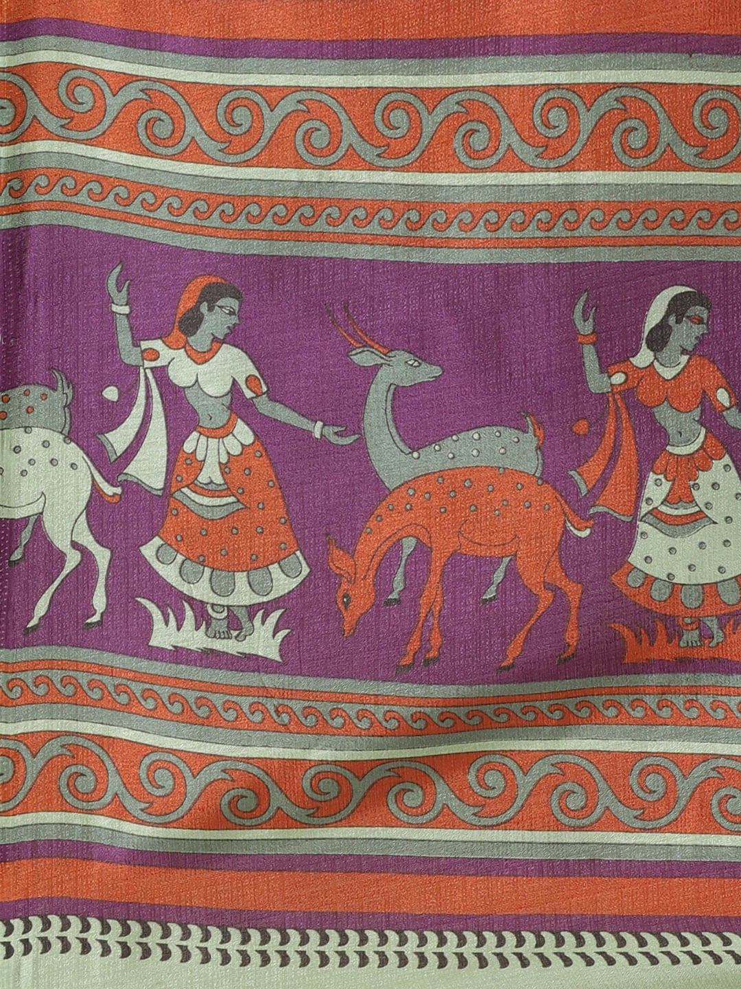 Saree Mall Green & Purple Ethnic Motifs Print Bhagalpuri Saree - Distacart