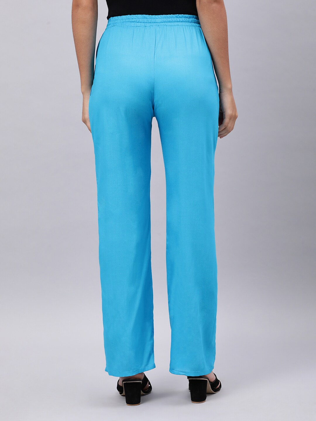 Souchii Blue Liva Ethnic Palazzos - Distacart