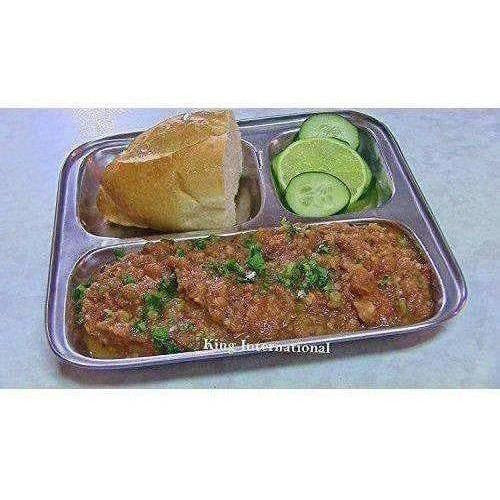 Stainless Steel 3 in 1 Plate with 3 Compartment - Set of 4 - Distacart