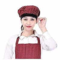 Thumbnail for Red And Black Apron With Cap - Distacart
