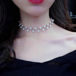 Thumbnail for Silver-Toned Alloy Denty Look Pearl Necklace - The Pari - Distacart