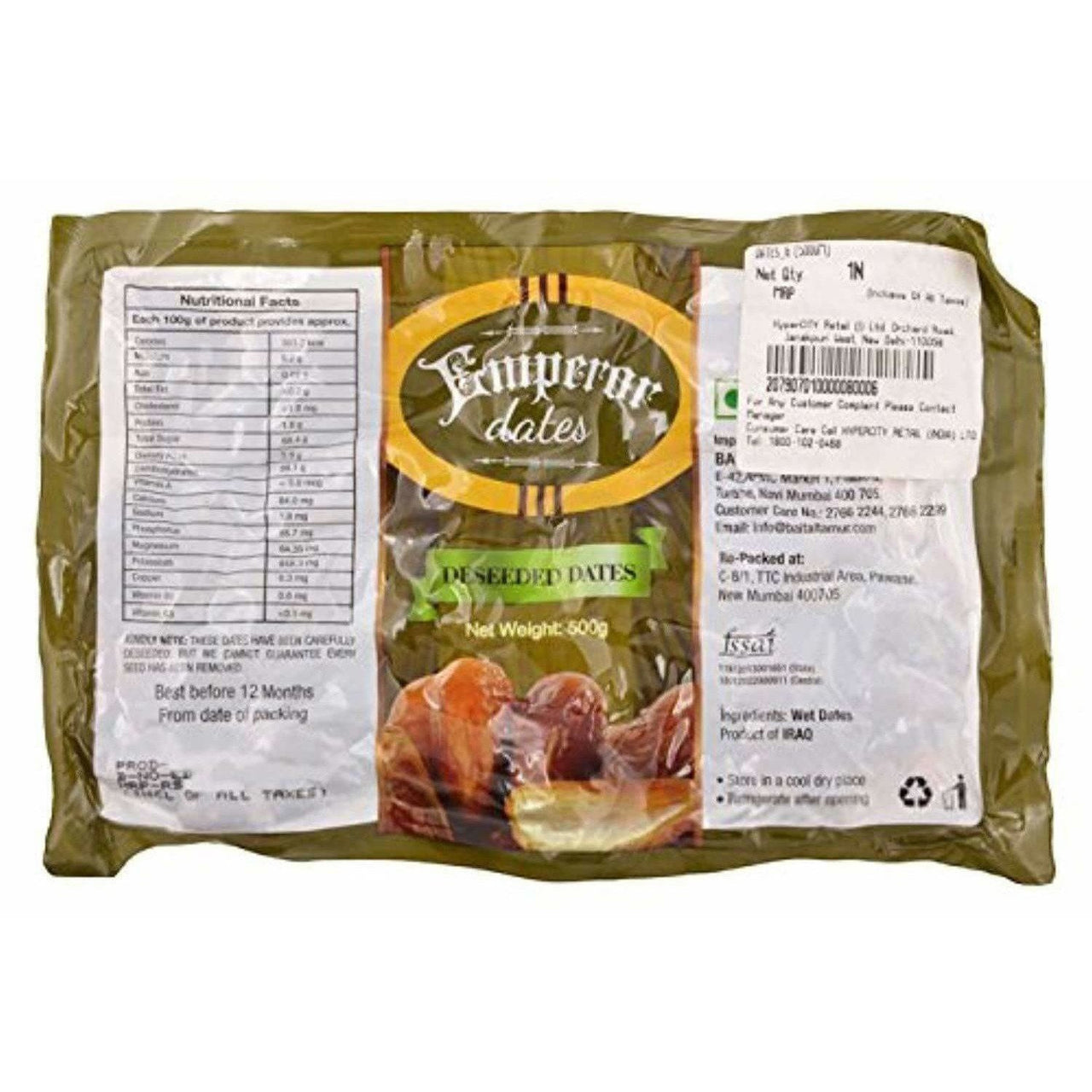 Emperor Seedless Dates - Deseeded 500g Pouch - Distacart