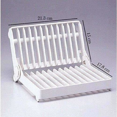 White Color - Folding Plastic Kitchen Dish Rack Stand Plate Holder - 2 Piece - Distacart