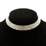 Thumbnail for Silver-Toned Alloy Rhinestones Studded Choker Necklace - The Pari - Distacart