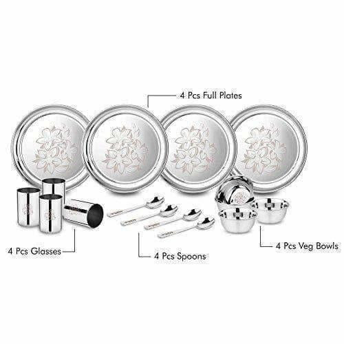 Stainless Steel Glory Dinner Set, 16-Pieces - Distacart