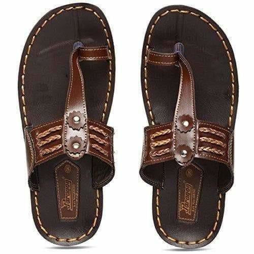 Men's Brown Flip-Flops - Distacart