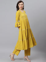 Thumbnail for Khushal K Gotta Patti Pure Cotton Kurta with Palazzos - Distacart