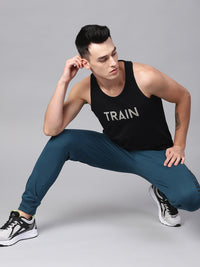 Thumbnail for HRX by Hrithik Roshan Men Black Printed Detail Training Tank - Distacart