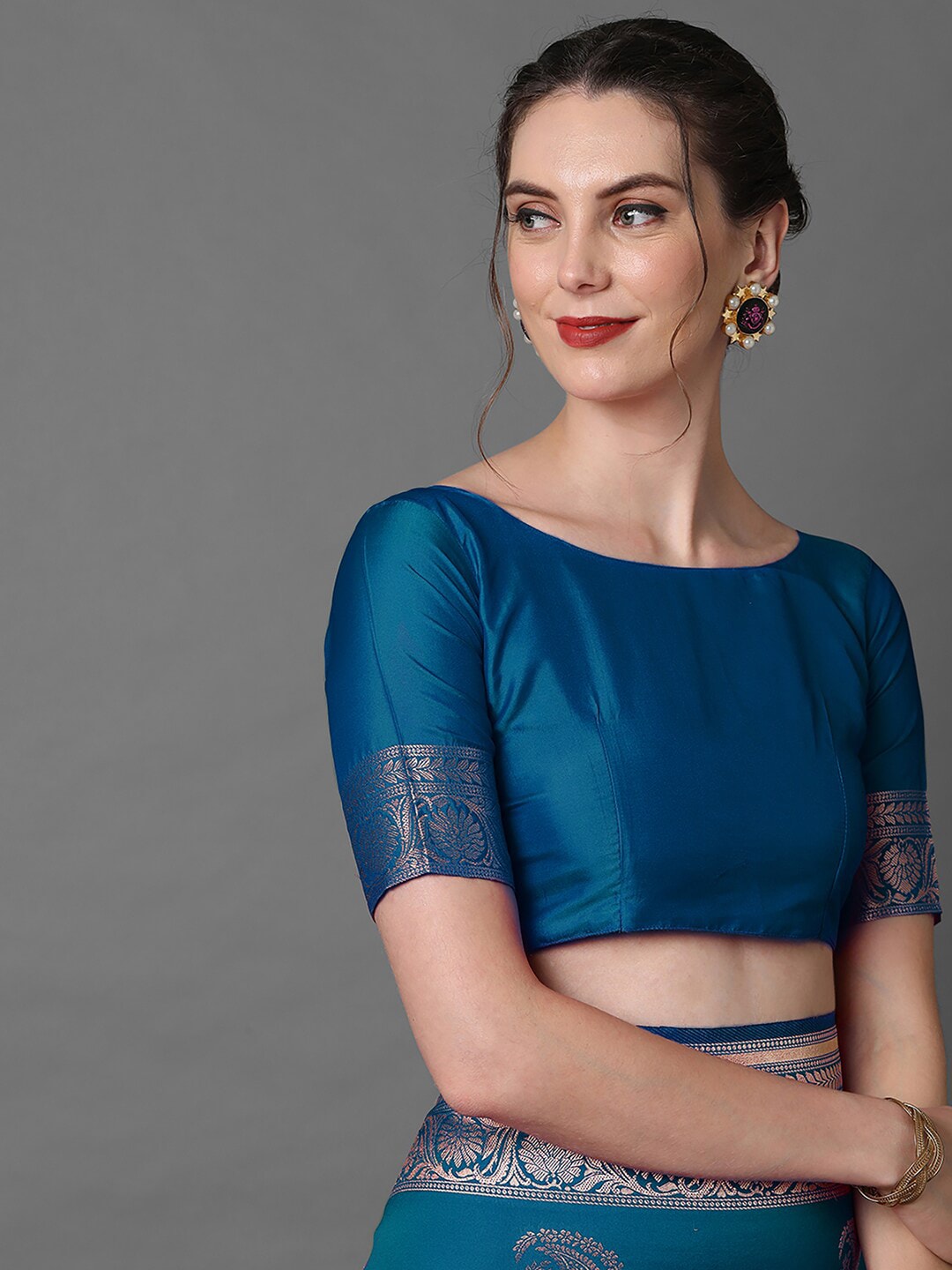 Mitera Ethnic Motifs Woven Design Zari Silk Blend Banarasi Saree - Distacart