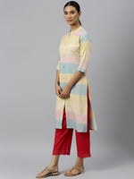 Thumbnail for Khushal K Women Colourblocked Cotton Kurta - Distacart