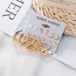 Thumbnail for Gold-Plated Alloy Set Of 6 Designer Earrings - The Pari - Distacart