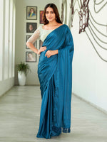 Thumbnail for Tikhi Imli Solid Satin Saree - Distacart