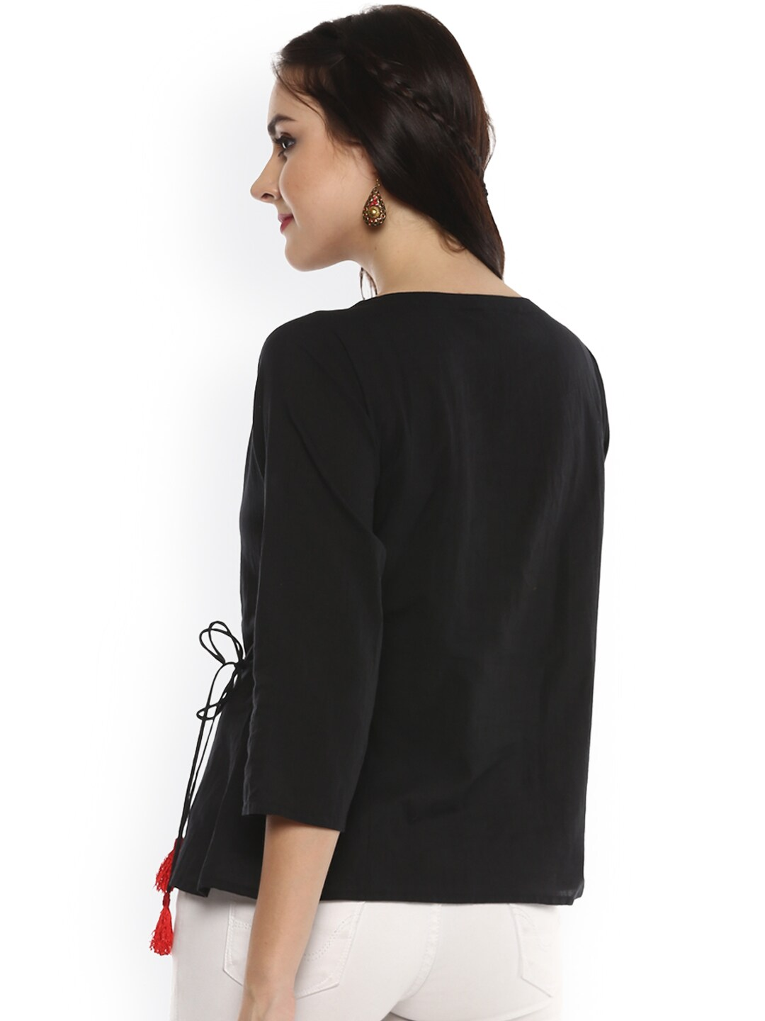 Wahe-NOOR Women's Black Solid Top - Distacart