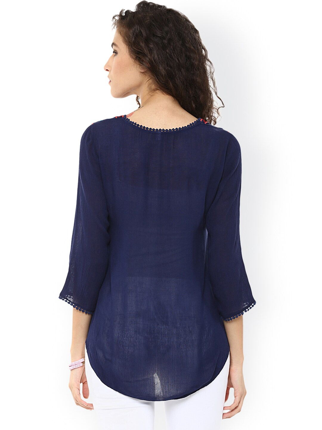 Wahe-NOOR Women's Navy Top - Distacart
