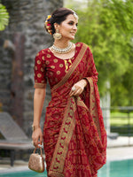 Thumbnail for Mitera Bandhani Zari Pure Georgette Saree - Distacart