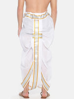Thumbnail for Sethukrishna Men White Solid Pocket Dhoti Pant - Distacart