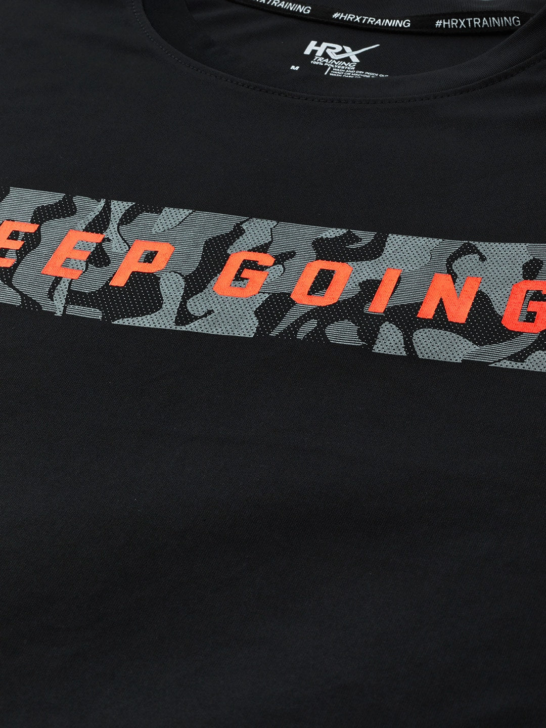 HRX By Hrithik Roshan Training Men Jet Black Rapid-Dry Typography Tshirts - Distacart